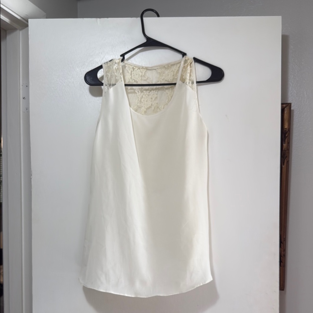 Forever 21 Ivory Lace Detail Blouse